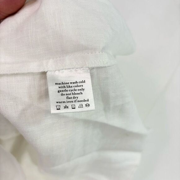 Island Company Dress Womens Large Blue White Linen Asymmetrical Sleeveless Mini - Picture 4 of 8